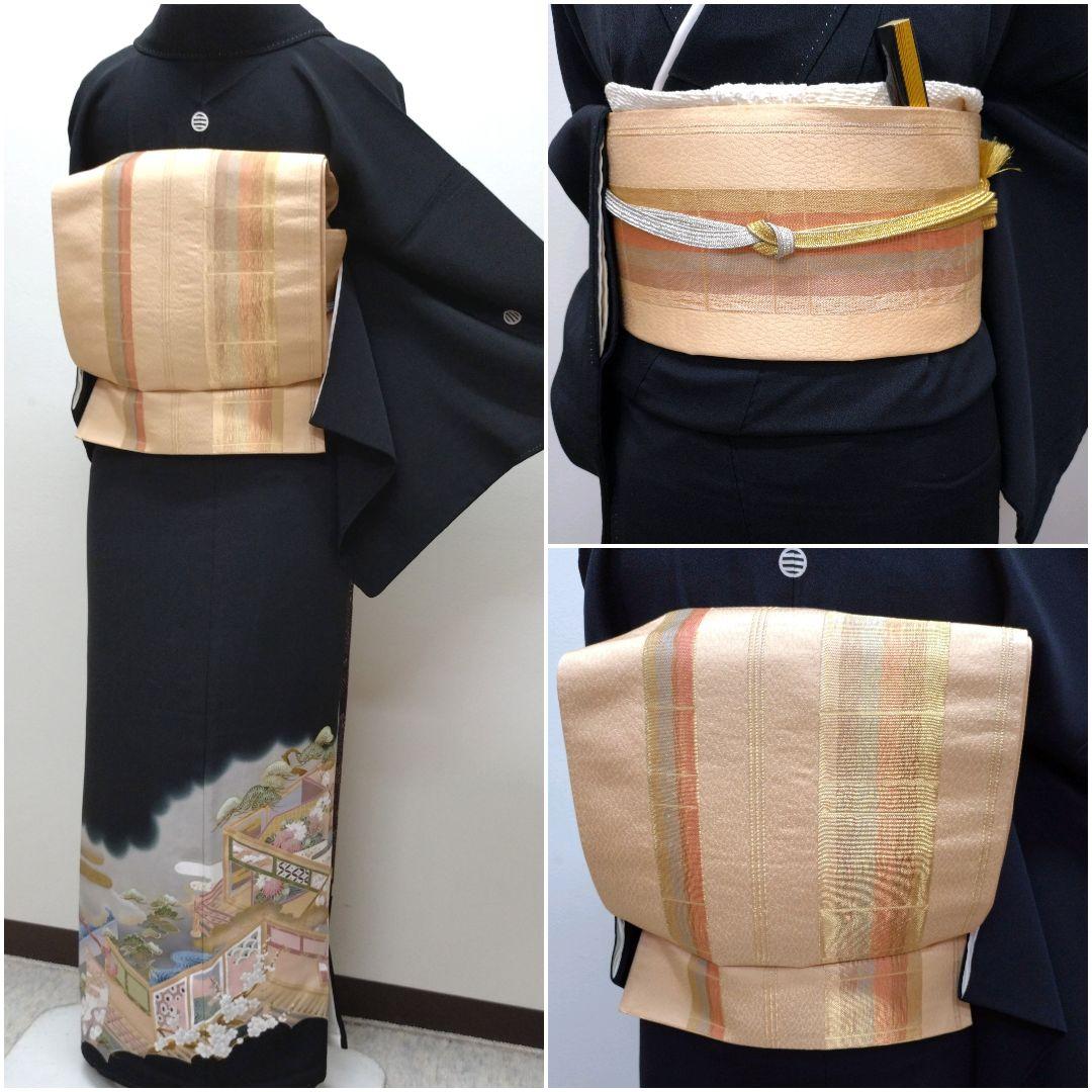 714　半額セール　正絹　友禅　作家もの　黒留袖　５点フルセット