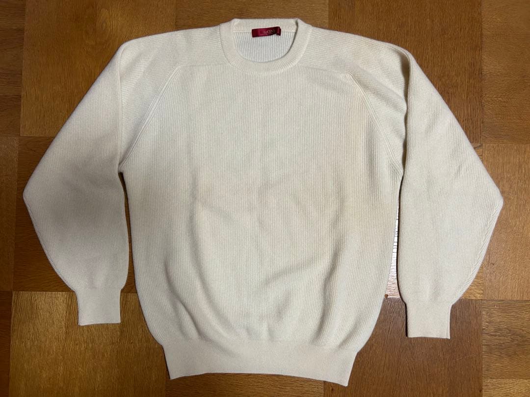 【美品】le cent レセント LeCENT 林田 カシミヤセーター オフ白L