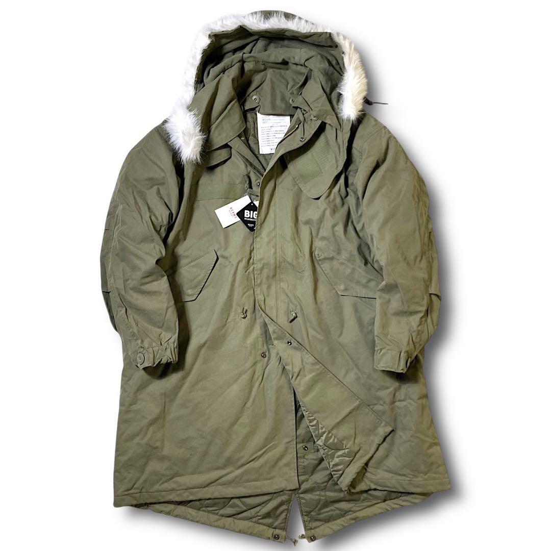 M ビームス 裏地キルティング ビッグシルエット 2way モッズコート カーキ