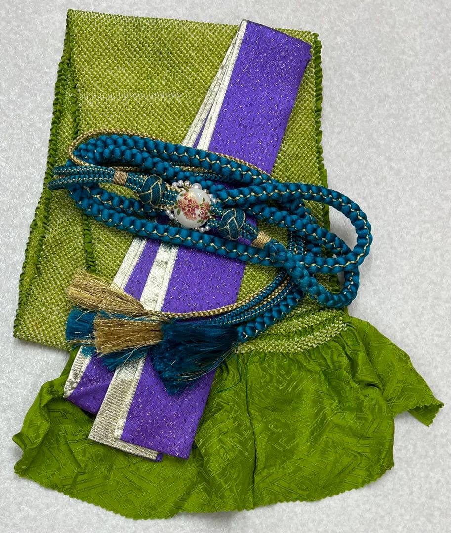 振り袖　フルセット　長襦袢付　ブルー　成人式　金彩加工　刺繍入り　銀通し　754