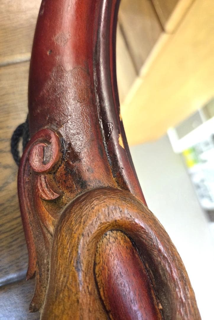 〈現状渡し〉ニッカ 壁掛け ミラー 鏡 木彫り 白鳥 アンティーク