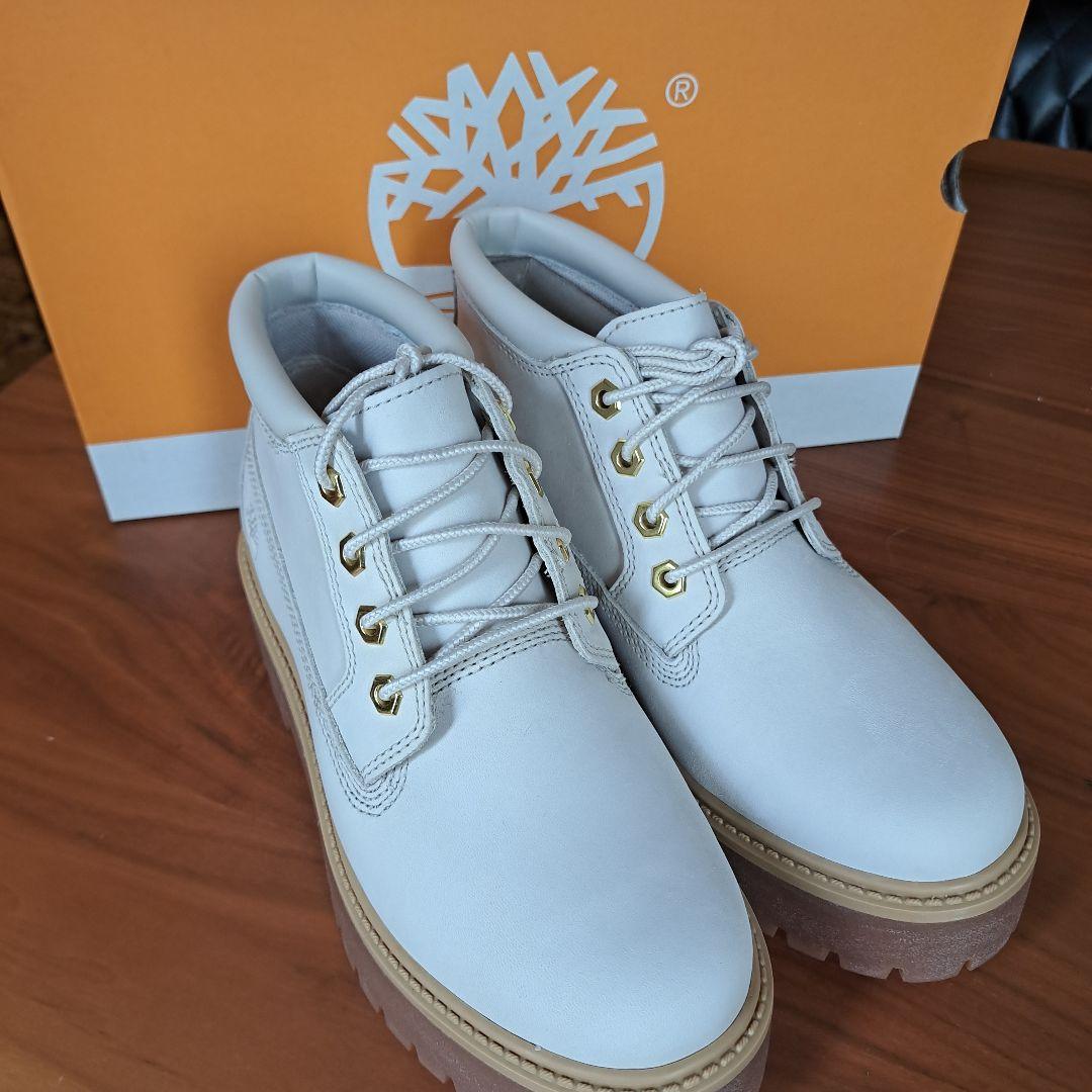 Timberland ホワイト ハイカットワークブーツ