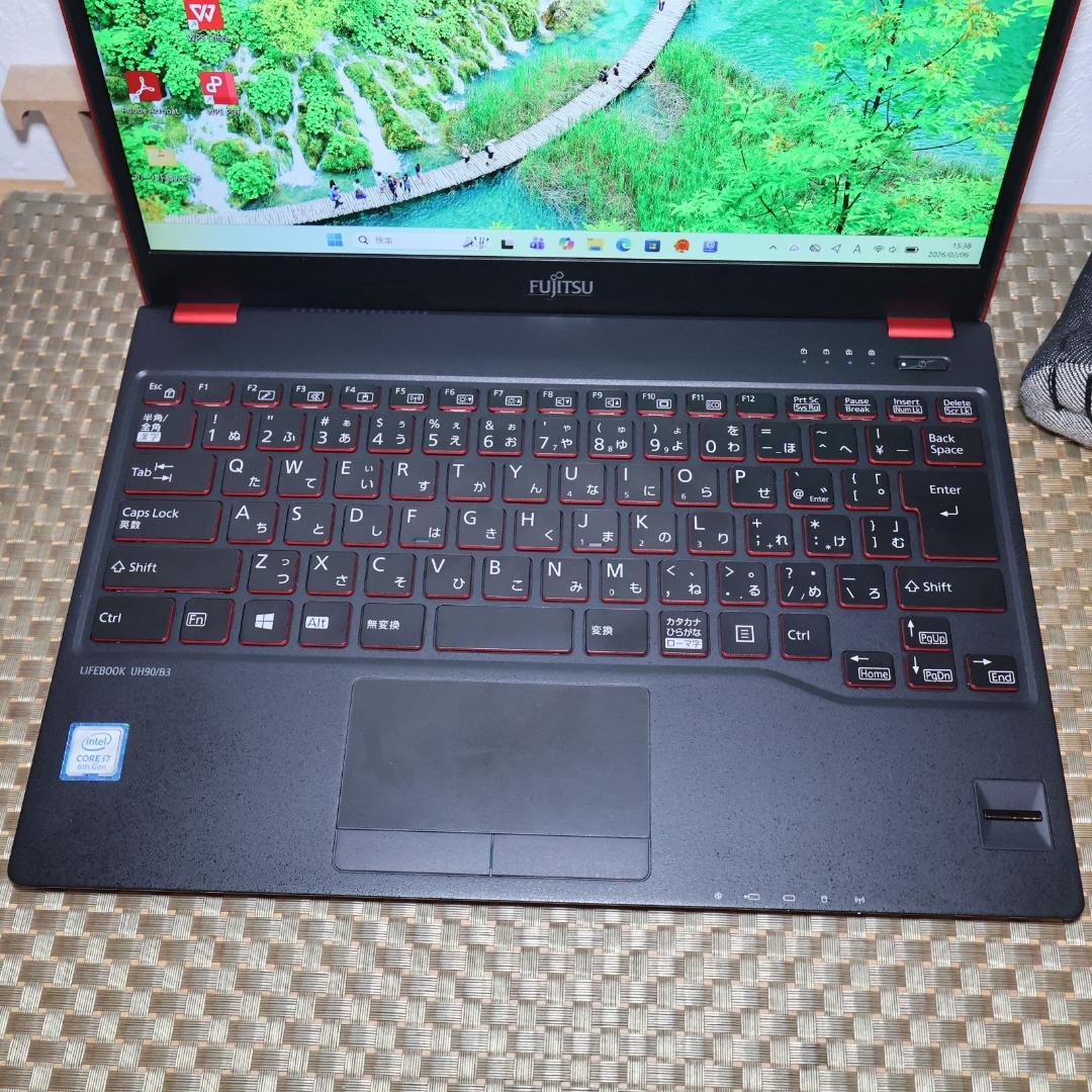美品！人気の赤Win11公式対応i7/メ8G/SSD/FHDタッチ/無線/カメラ