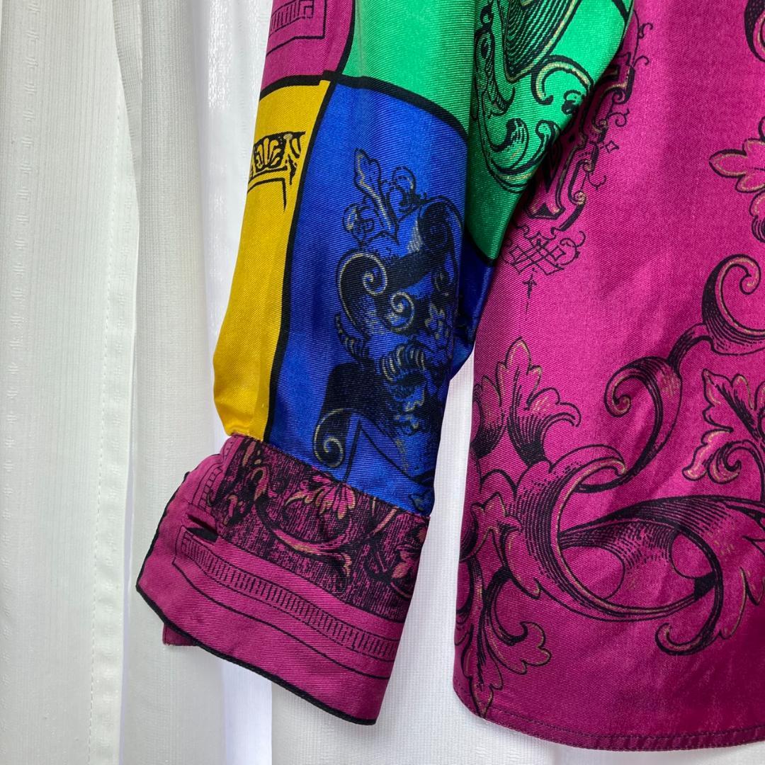 ▼GIANNI VERSACE　ヴィンテージ　バロック　シルクシャツ