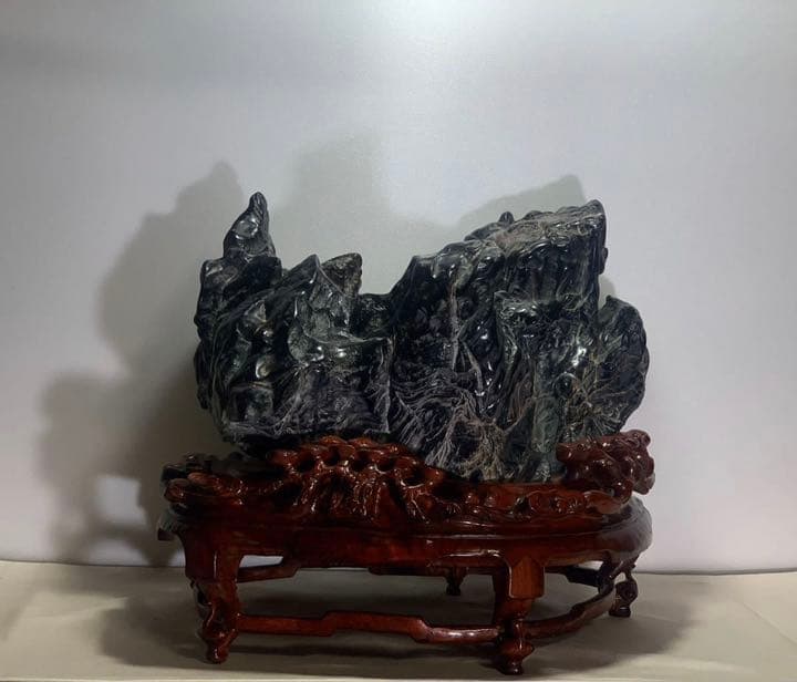 黒霊璧石 16kg 太湖石 水石 置物 骨董  なかなか手に入らない！！中国産