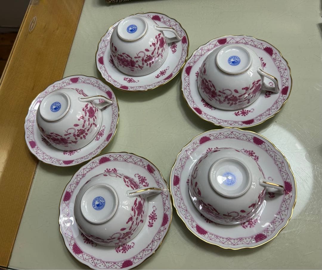 リモージュ　レイノー　インドの華　カップ&ソーサー5客　シュガーポットセット