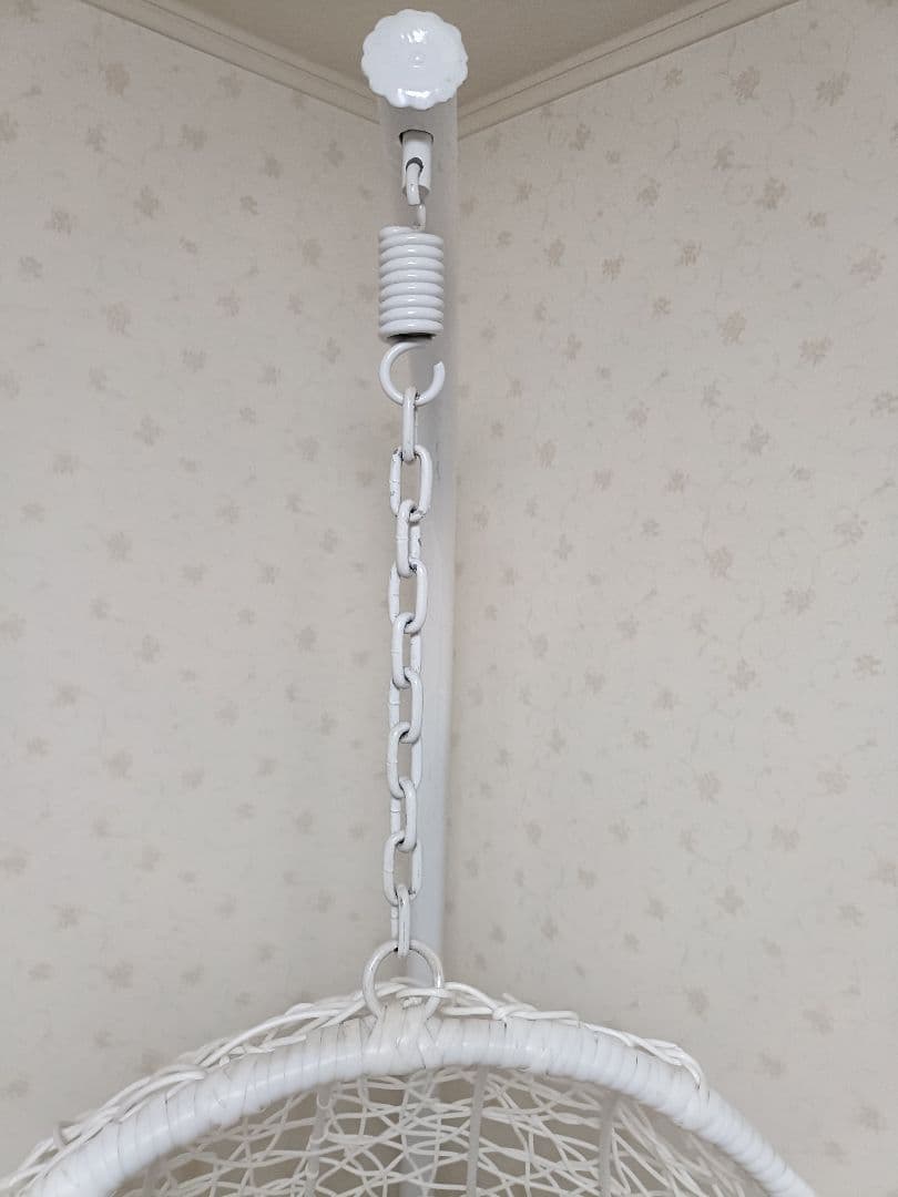 【引取可】ハンギングチェア　クッション付　ホワイト