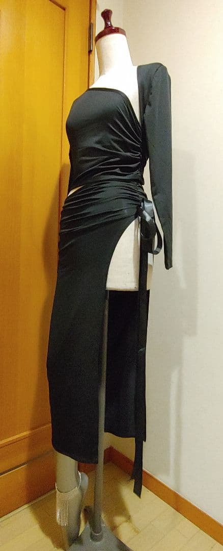 ダンスウェア・ラテンドレス/ワンピース【黒・Ｓサイズ】新品