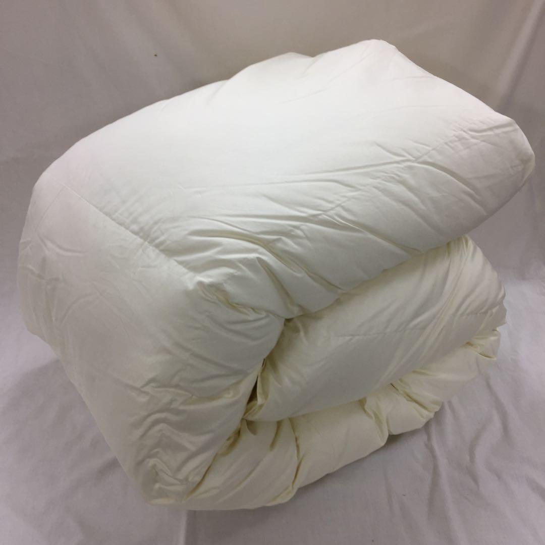 羽毛布団 クイーン クィーン ポーランド産ホワイトマザーグース 日本製 生成り