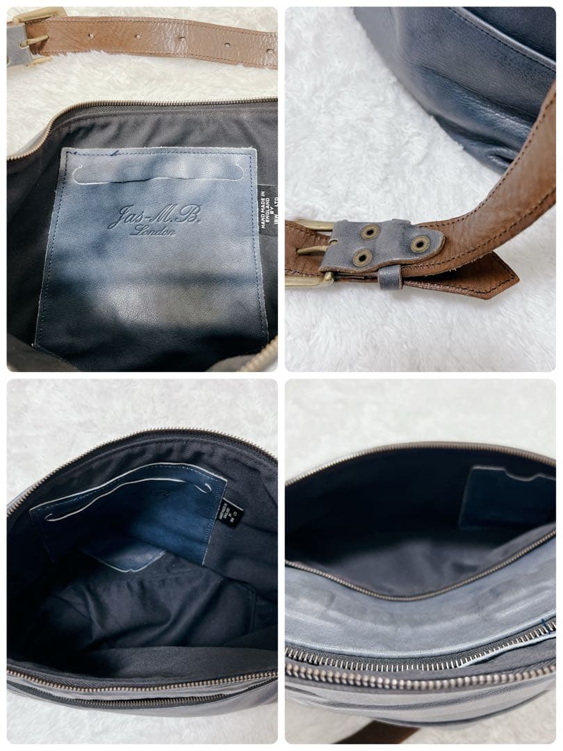 【美品】Jas M.B. London ショルダーバッグ　立体エンボス加工　真鍮