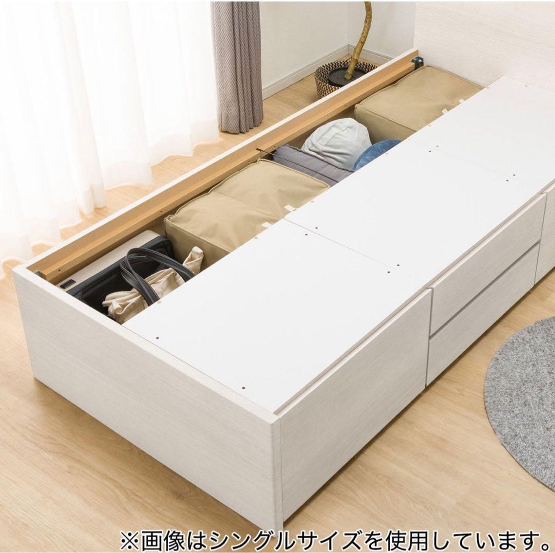 ダブルベッドフレーム(ジオ　チェスト40J WW)収納付き