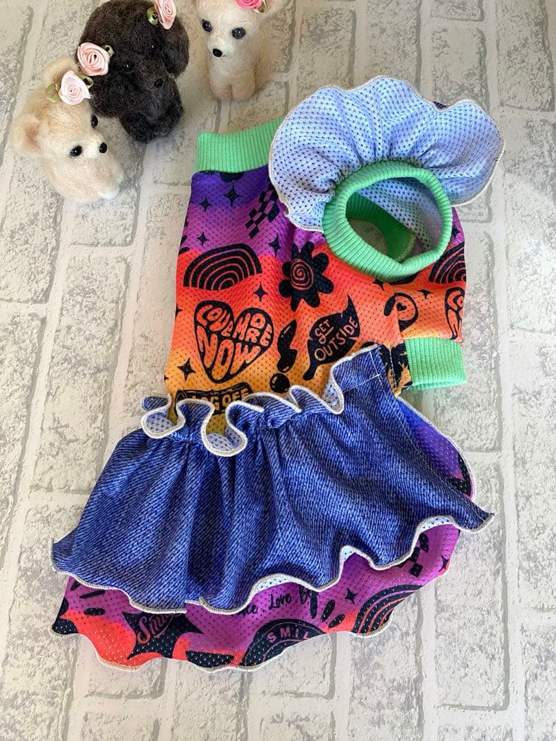 犬服 ワンピース(Ｓ) ꒡̈⃝Lily꒡̈⃝ハンドメイド