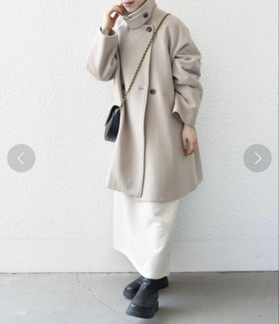 ★美品★SHIPS any★PONTETORTO★スタンド&ダブルカラーコート★