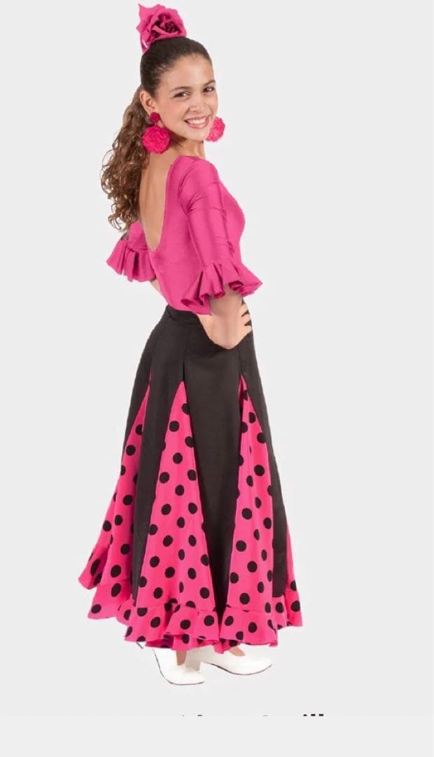 スペイン直輸入✳︎フラメンコ用子どもセットアップ　トルコブルー