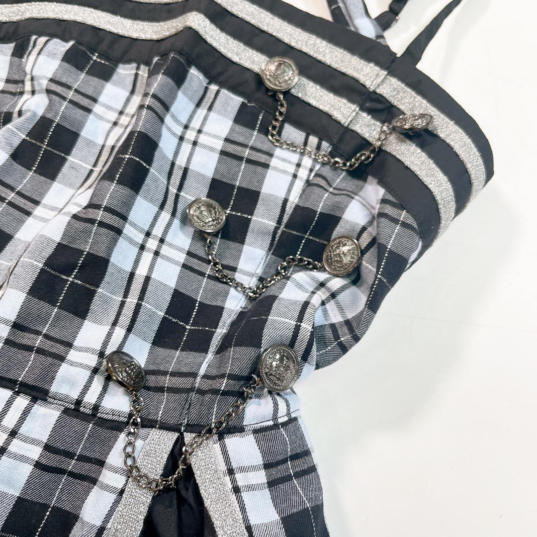 PUTUMAYO プトマヨ ワンピース フリル ミニスカ レース チェック 水色