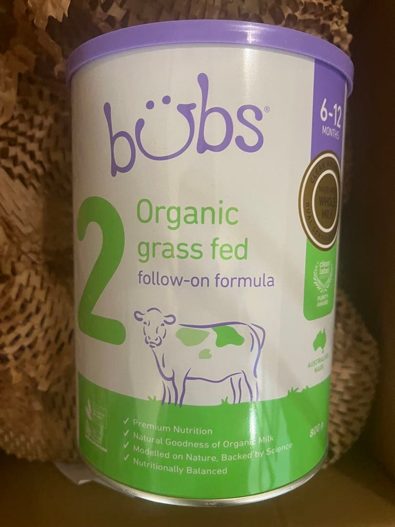 【新品2缶】bubs Organic ステップ2 800gウシ6-12ヶ月