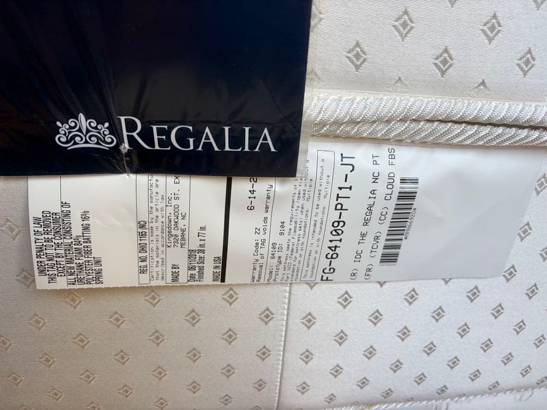 The Regalia シングル　マットレス＋ボトムクッションセット　ザレガリア