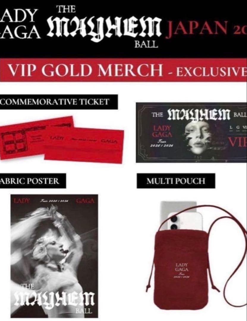 LADY GAGA レディーガガ　MAYHEM VIP GOLD ゴルド　グッズ