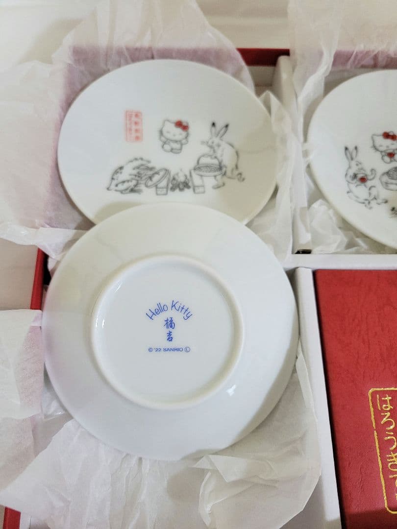 鳥獣戯画×ハローキティ　たち吉小皿5枚セット　新品未使用