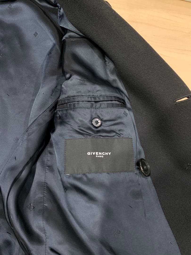 GIVENCHY ウールカシミヤ 8ボタン ピーコート