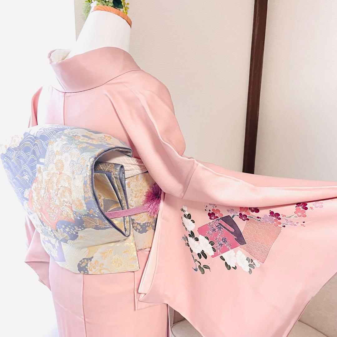 桜色 友禅 4点 フルセット 訪問着 入学式 卒業式 入園式 春 秋 冬