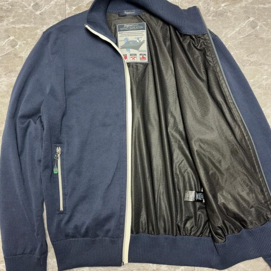 防風 ZegnaSport ドライバーズニット ジップアップニット TEFLON