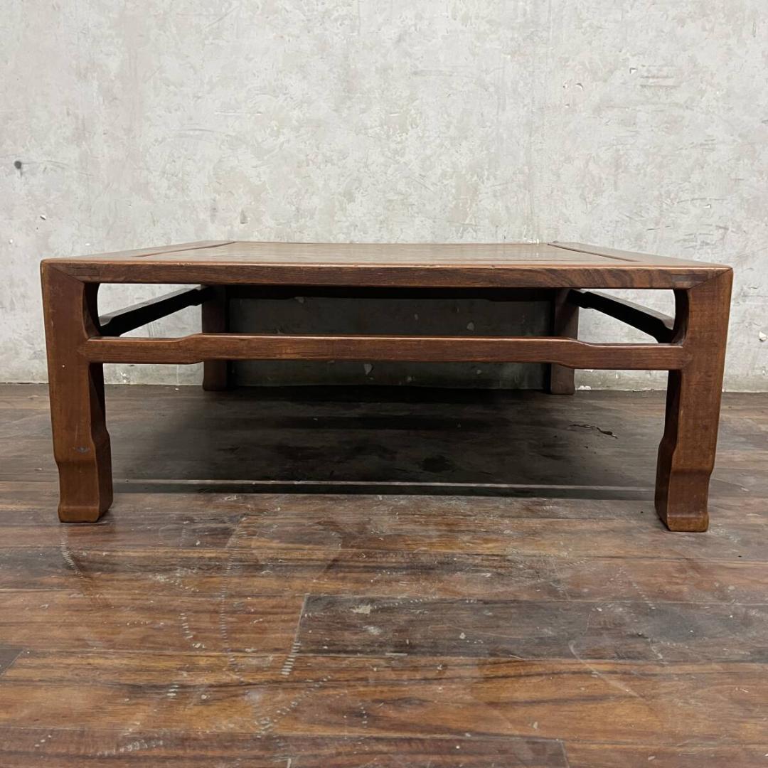 古家具 座卓 木製 W76×D76×H30.5cm 花台 ちゃぶ台 机 昭和