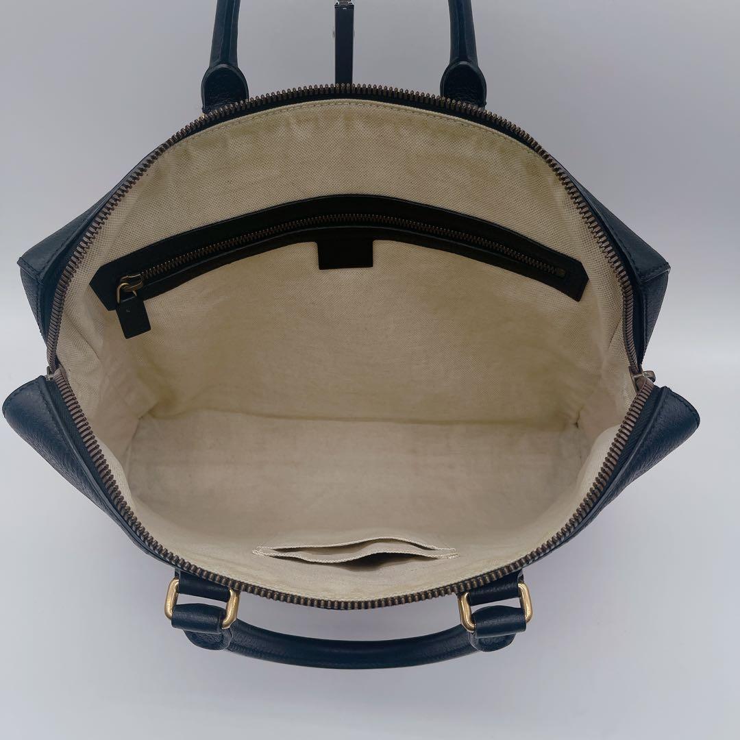 【GUCCI】ウェブ付ブリーフケース ビジネスバッグ 2WAY レザー ブラック