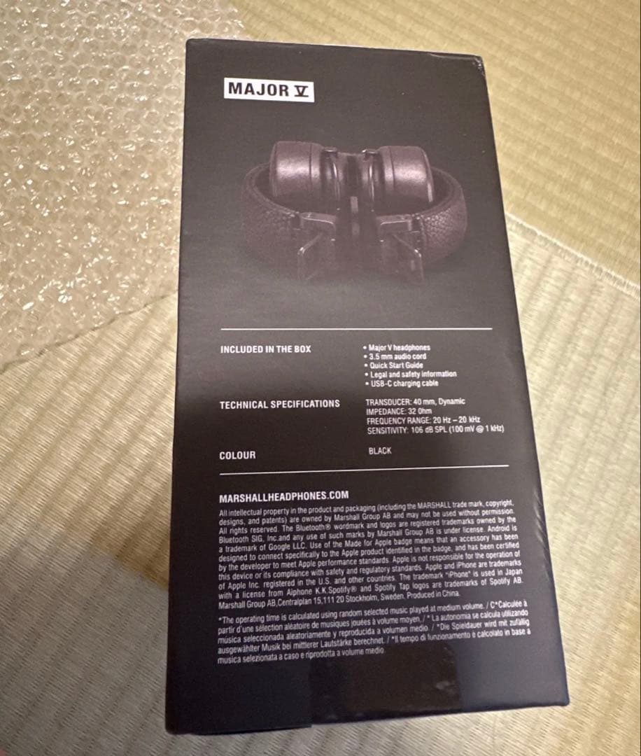 Marshall Major V5 ワイヤレス Bluetooth ヘッドフォン