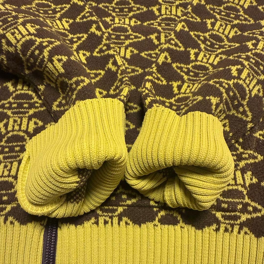 PEARLYGATES UFO総柄ニットジップアップジャケット　サイズ0美品