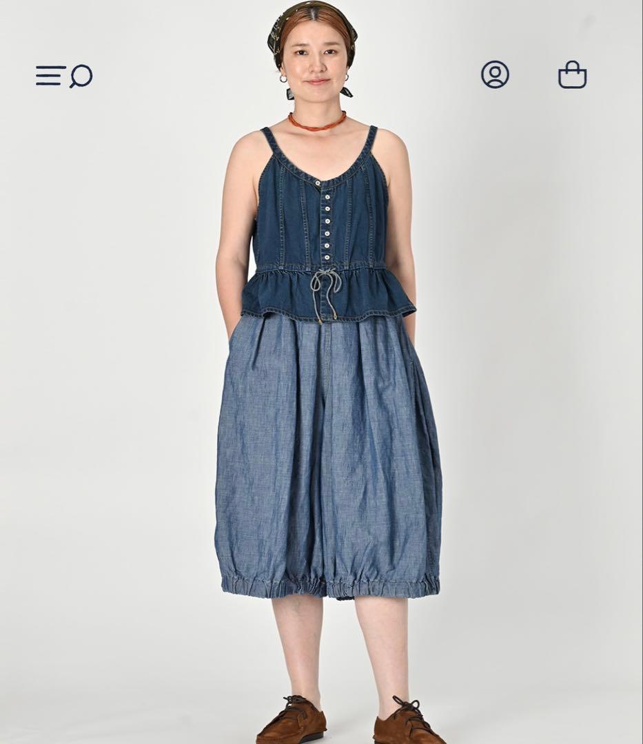 45R 大麦デニムのキャミソール（焦）　2024SS ¥30,800