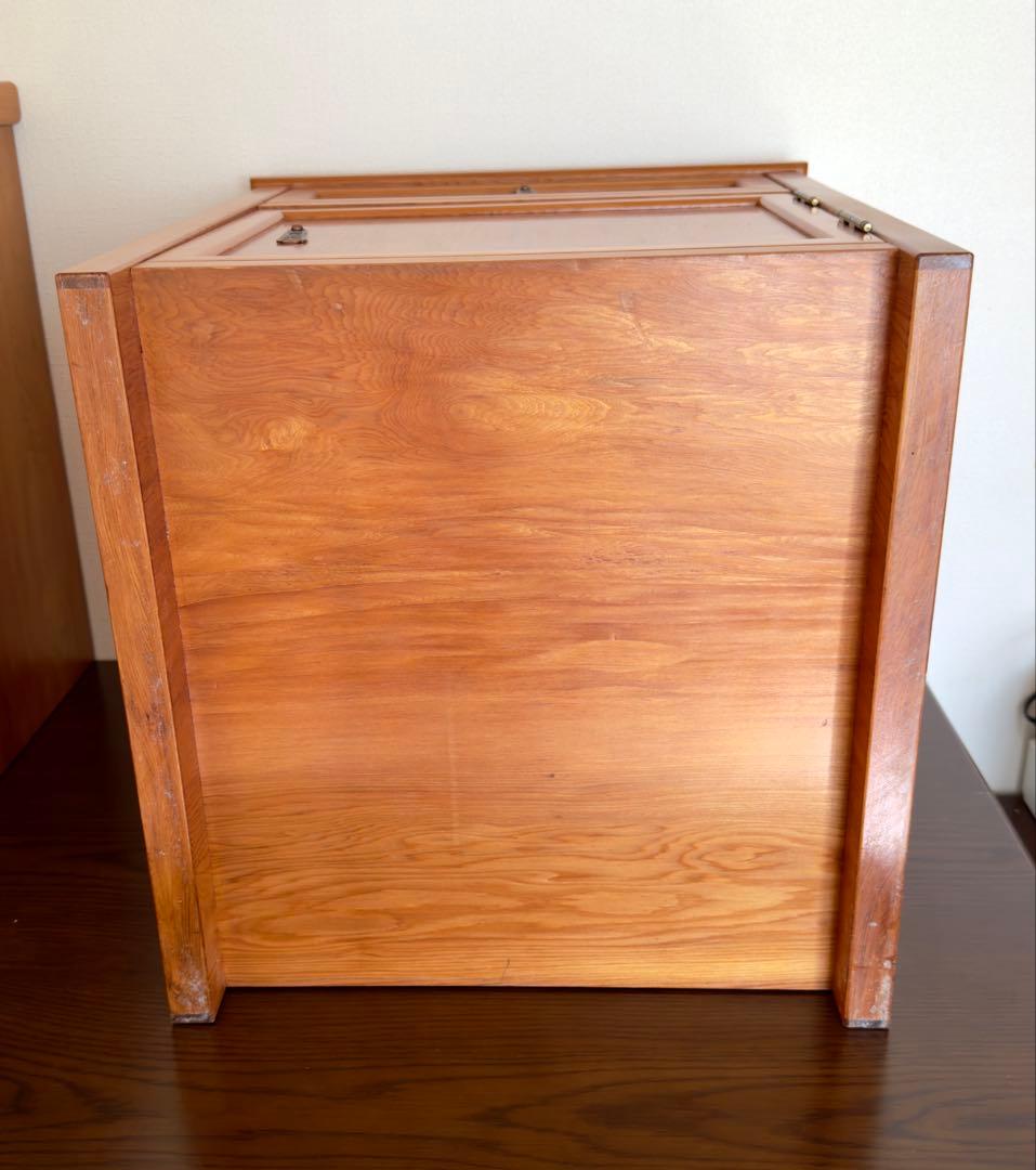 屋久杉　ミニチェスト キャビネット　引き出し付き 扉収納 右開き