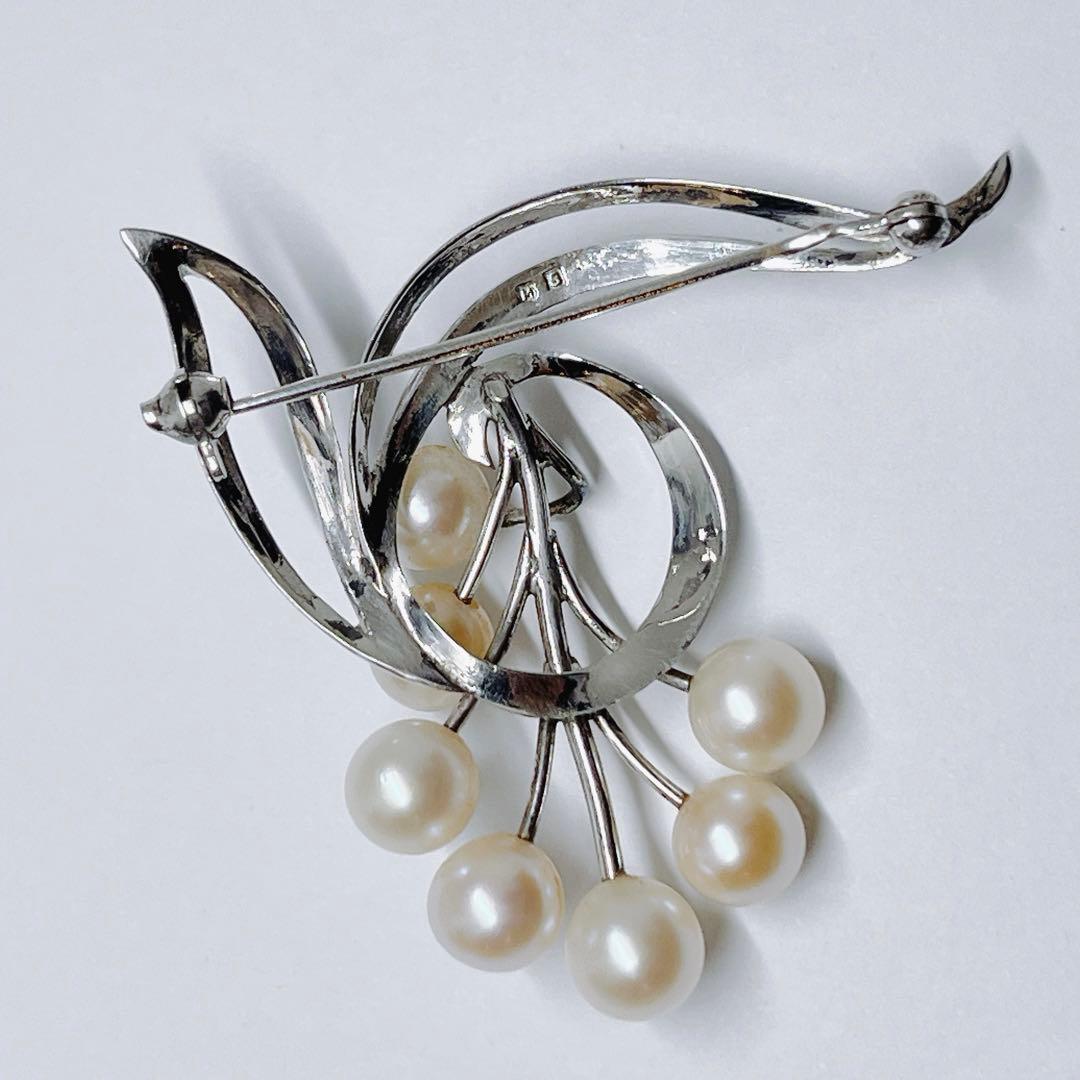 MIKIMOTO ミキモト パール　ブローチ　コサージュ　シルバー