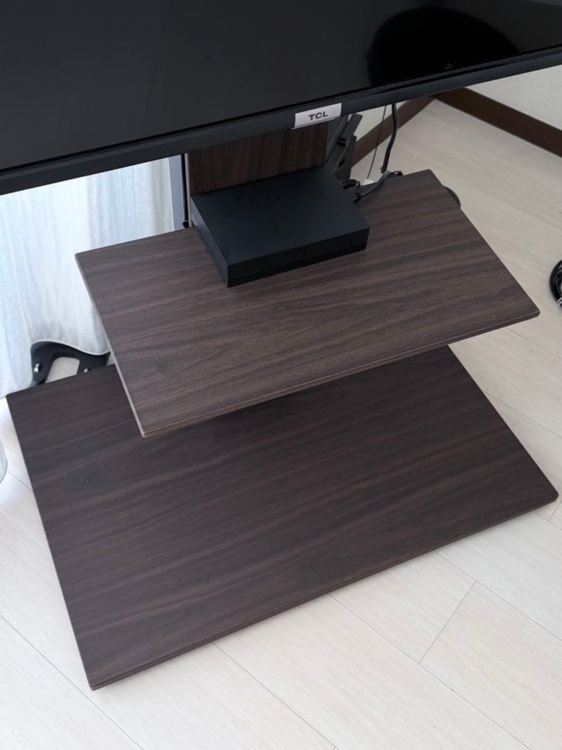 キャスター付きテレビ台 ブラウン