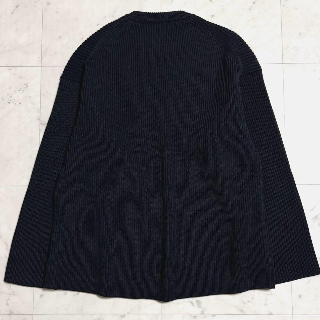 美品 AURALEE スーパーファインウール リブニット ビッグセーター 黒 4