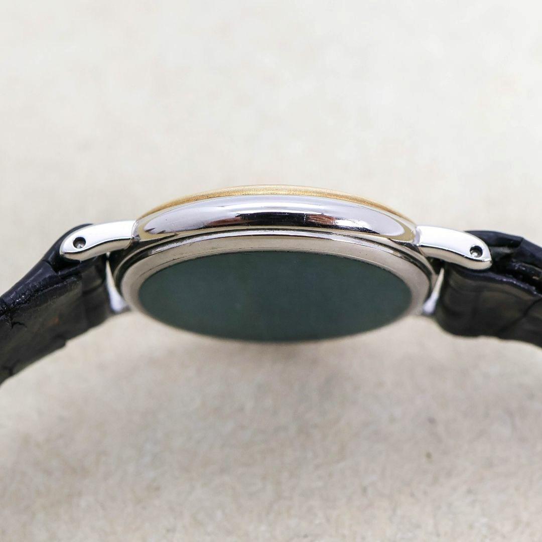 稼働 SEIKO CREDOR 腕時計 18Kベゼル 新品電池 レザー 577