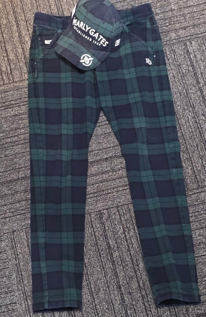 PEARLY GATES 秋冬 チェック柄 パンツ&帽子 セット Size 4