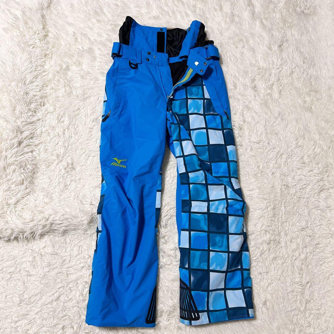 【美品】MIZUNO ミズノCREW 高機能ウェア スキーウェアブルー XS