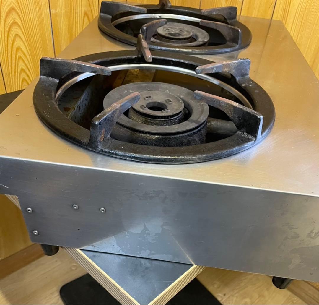 動確済み 業務用 マルゼン 2口 卓上ガスコンロ M-222C 都市ガス 大阪