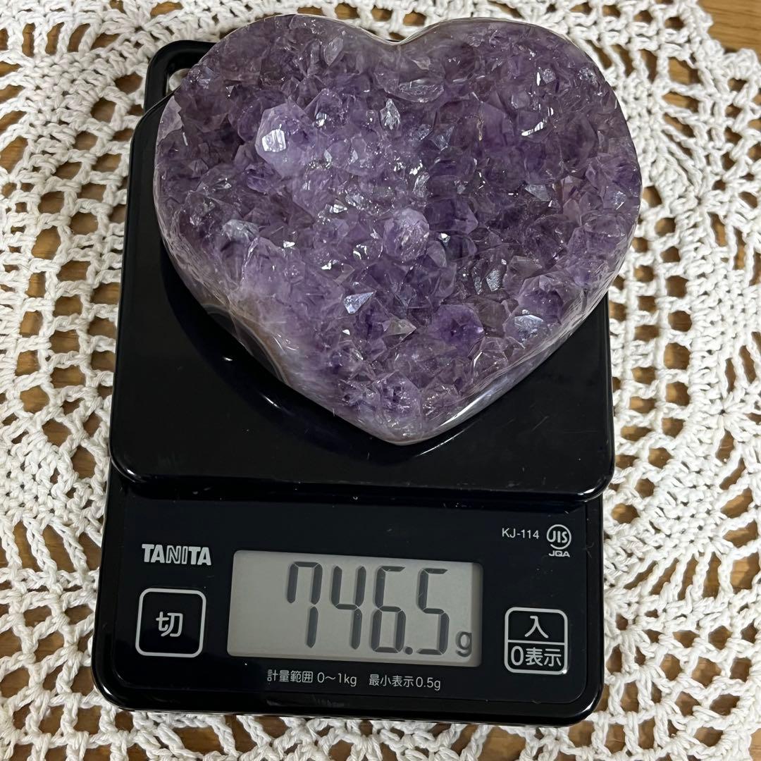 【天然石】レア★アメジスト　ハート　クラスター　母岩なし　ノーセメント
