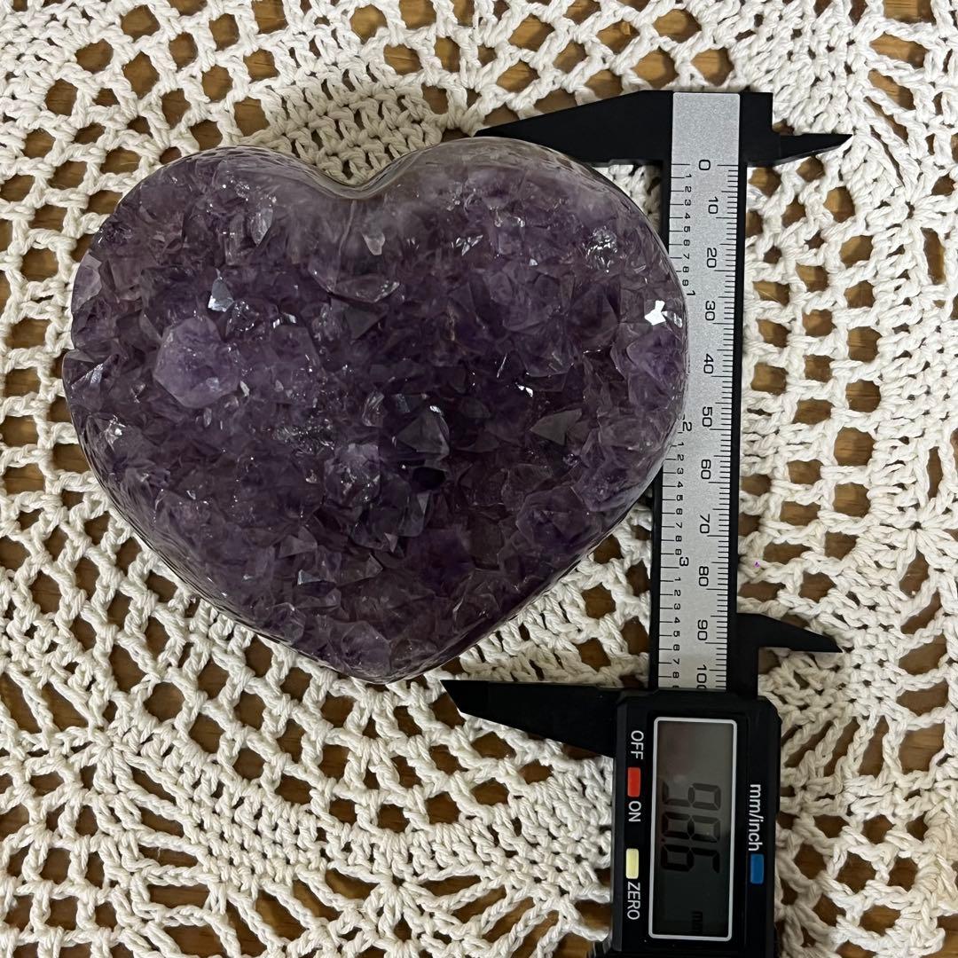 【天然石】レア★アメジスト　ハート　クラスター　母岩なし　ノーセメント
