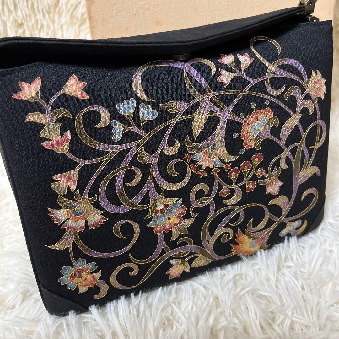 美品　OKAJIMA オカジマ 絹　シルク　着物　バッグ　和装