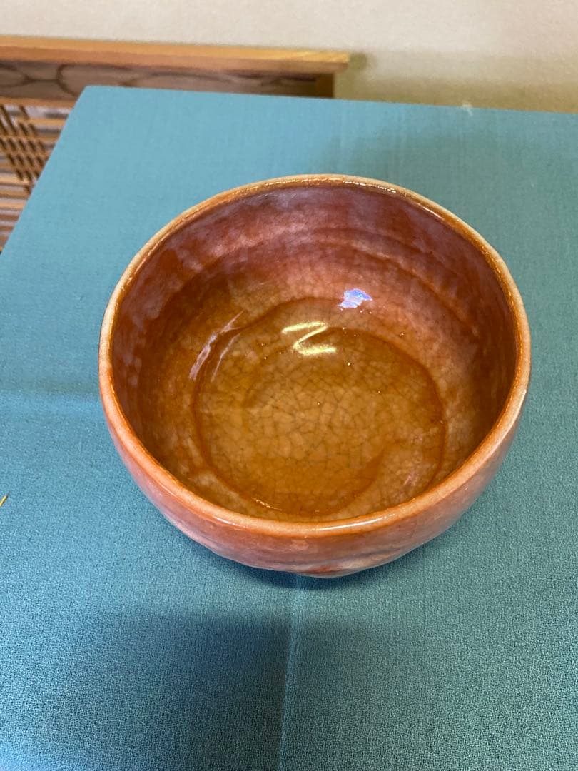 【本日限定】茶道具/赤茶碗 小川長楽 五つ印赤茶碗 共箱