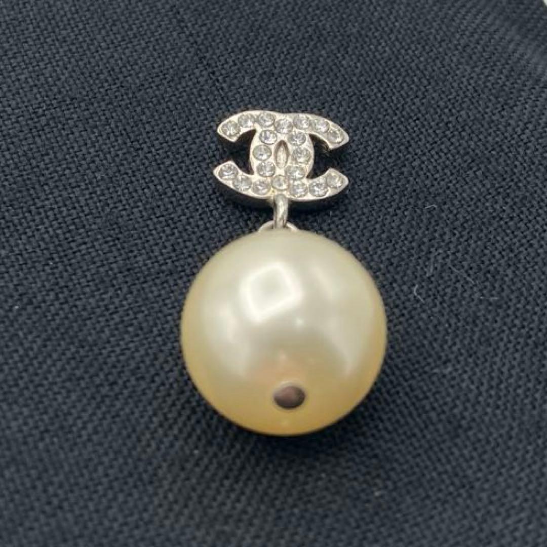 CHANEL ココマーク ラインストーン 07 A フェイクパール 片耳ピアス