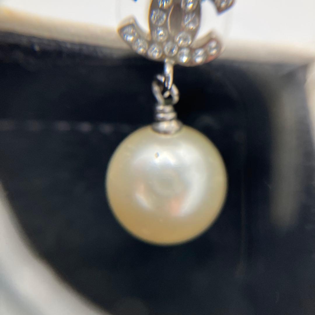 CHANEL ココマーク ラインストーン 07 A フェイクパール 片耳ピアス