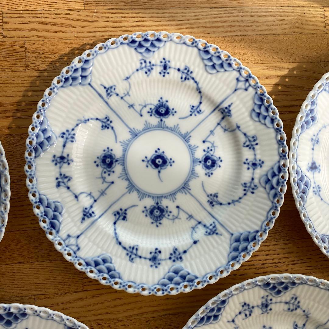 Saleロイヤルコペンハーゲンブルーフルーテッドフルレース17cm6枚