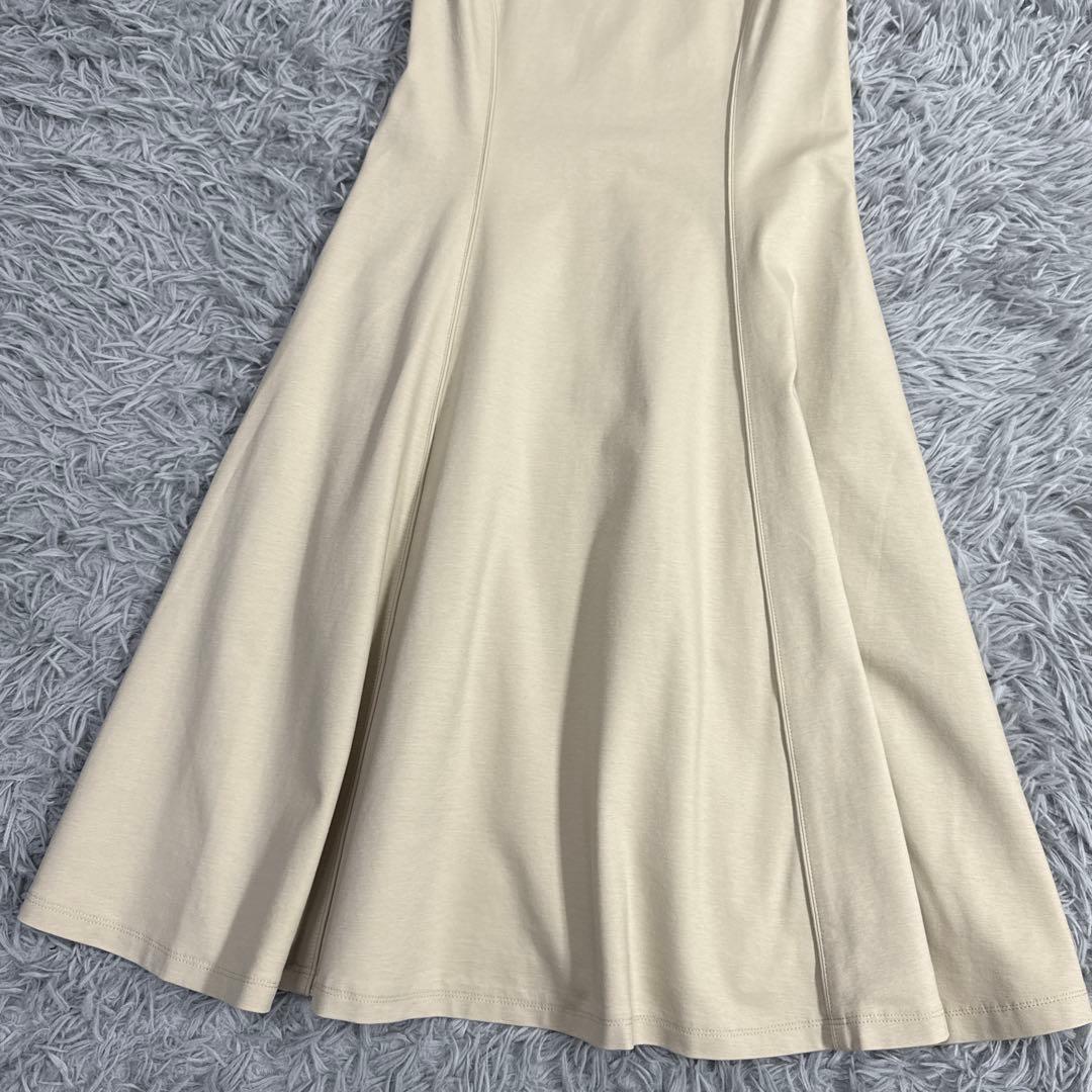 美品✨フォクシー ストレッチフレアワンピース テニスガーデン ベージュ 38