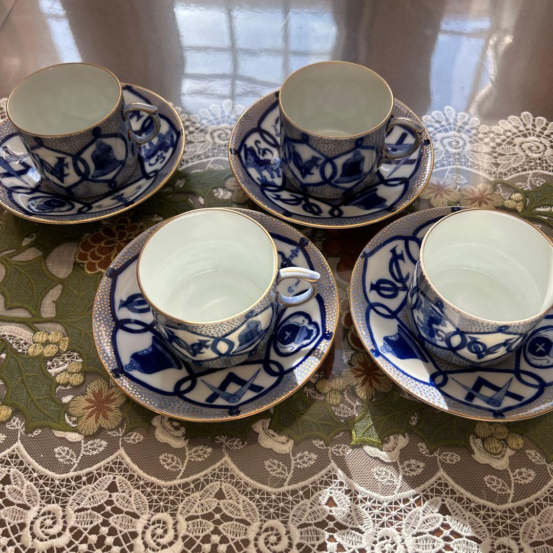 深川製磁 VOC コーヒーカップセット 4客 アンティーク