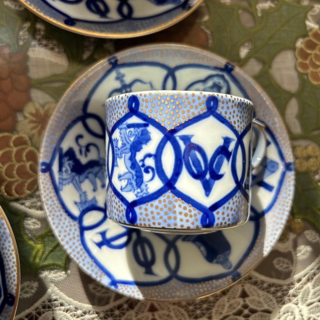 深川製磁 VOC コーヒーカップセット 4客 アンティーク