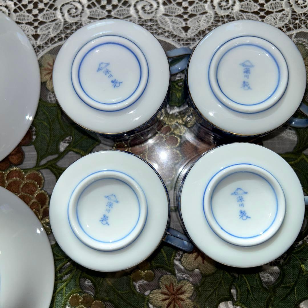 深川製磁 VOC コーヒーカップセット 4客 アンティーク